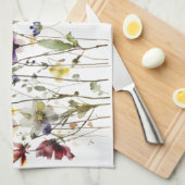 Wildflower Symphony: levendige Waterverf kunst Theedoek (Quarter Fold)