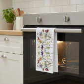 Wildflower Symphony: levendige Waterverf kunst Theedoek