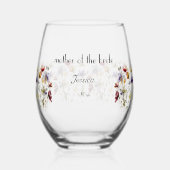 Wildflower Symphony: levendige Waterverf kunst Wijnglas Zonder Voet (Achterkant)