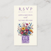 Wildflower Symphony-RSVP-QR-code Visitekaartje (Voorkant)
