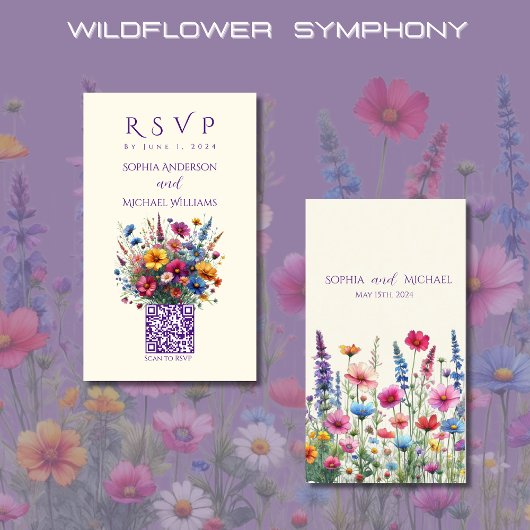 Wildflower Symphony-RSVP-QR-code Visitekaartje