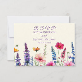 Wildflower Symphony Wedding RSVP Kaartje