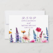 Wildflower Symphony Wedding RSVP Kaartje (Voorkant)