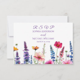 Wildflower Symphony Wedding RSVP Kaartje