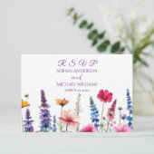 Wildflower Symphony Wedding RSVP Kaartje (Staand voorkant)