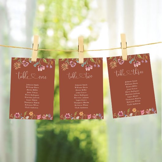 Wildflower Tabel Nummer 1 Zittingkaart