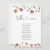 Wildflower Tabel Nummer 1 Zittingkaart (Voorkant)