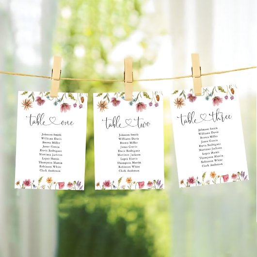 Wildflower Tabel Nummer 2 Zittingkaart