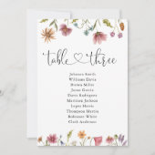 Wildflower Tafel nummer 3 Zitplaatsenkaart (Voorkant)