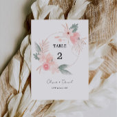 Wildflower tafel nummer Kaart Sjabloon, minimalist