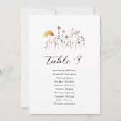 Wildflower Tafel Zitkaart Boho Modern Kaart (Voorkant)