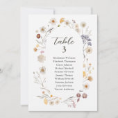 Wildflower Tafel Zitkaart Boho Modern Kaart (Voorkant)