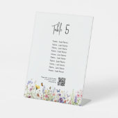 Wildflower Tafelnummer met gasten en qr-code Reclamebord Met Voetstuk (Voorkant)