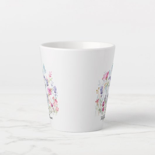 Wildflower Tasse Latte Mok (Voorkant)