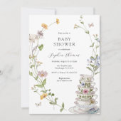 Wildflower Tea Baby shower Kaart (Voorkant)