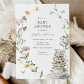 Wildflower Tea Baby shower Kaart