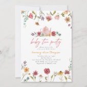 Wildflower Tea Baby shower Uitnodiging (Voorkant)