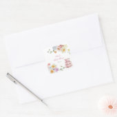 Wildflower Tea Baby shower Vierkante Sticker (Envelop)