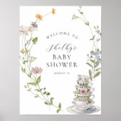 Wildflower Tea Baby shower Welkom Poster (Voorkant)