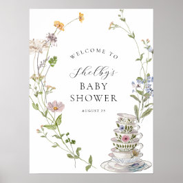 Wildflower Tea Baby shower Welkom Poster