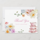 Wildflower Tea Party Baby shower Bedankt (Voorkant)