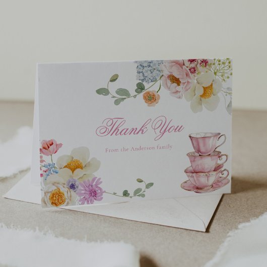 Wildflower Tea Party Baby shower Bedankt