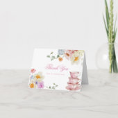 Wildflower Tea Party Baby shower Bedankt (Voorkant)