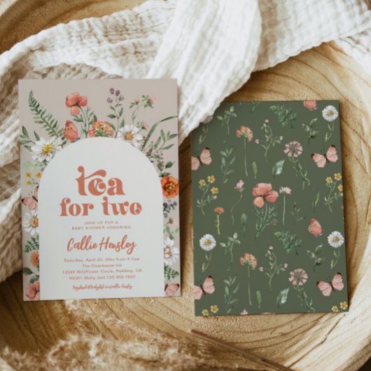 Wildflower Tea Party Baby shower Kaart