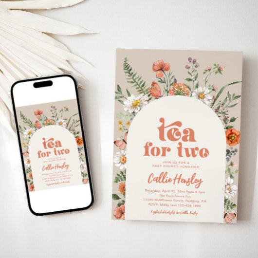 Wildflower Tea Party Baby shower Kaart