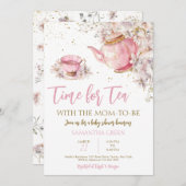 Wildflower Tea Party Baby shower Kaart (Voorkant / Achterkant)