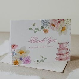 Wildflower Tea Party Bedankt Opmerking Kaart