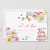 Wildflower Tea Party Bedankt Opmerking Kaart (Voorkant)