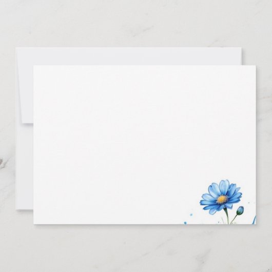 Wildflower Tea Party Boy Baby shower Kaart (Achterkant)