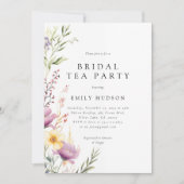 Wildflower Tea Party Bridal Shower Invitation Kaart (Voorkant)