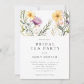 Wildflower Tea Party Bridal Shower Invitation Kaart (Voorkant)