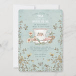 Wildflower Tea Party Bridal Shower Invitation Kaart<br><div class="desc">Deze Tea Party Bridal Shower Invitation is voorzien van een zoete theebeker met wilde bloemen op de oeiblauwe achtergrond van een robin met een delicate bladwijn aan beide kanten. Alle gebeurtenisdetails kunnen worden uitgegeven door te klikken "personaliseer deze sjabloon." De kleuren zijn onder meer roos rood, sage groen, bleek blauw,...</div>