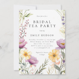 Wildflower Tea Party Bridal Shower Invitation Kaart