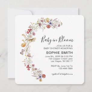 Wildflower Tea Party Garden Baby in bloei Kaart