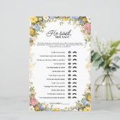 Wildflower Tea Party He Said She Said Bridal Game (Staand voorkant)