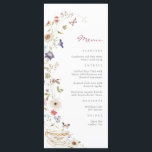Wildflower Tea Party Menu<br><div class="desc">Laat uw speciale dag bloeien met Wildflower Baby shower menu! Dit prachtige ontwerp is voorzien van prachtige handbeschilderde waterverf bloemen in tinten van diep paarse, stoffige blauw, en blush roze met salie groen. Of u nu een tuinfeest of een gezellige, intieme bijeenkomst organiseert, dit trending menu brengt een speciaal vleugje...</div>