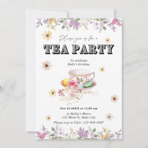 Wildflower Tea Party Uitnodiging voor verjaardag