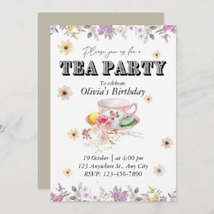 Wildflower Tea Party Uitnodiging voor verjaardag