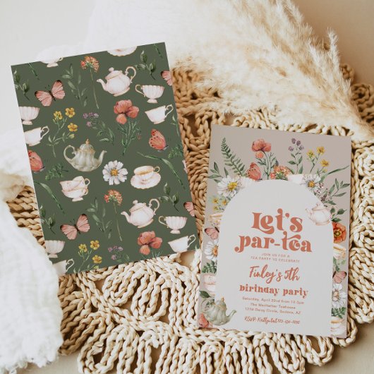 Wildflower Tea Party Uitnodiging voor verjaardag
