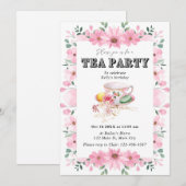 Wildflower Tea Party Uitnodiging voor verjaardag (Voorkant / Achterkant)