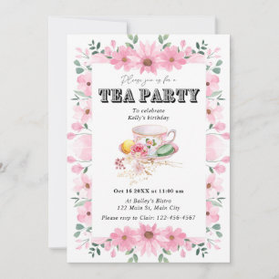 Wildflower Tea Party Uitnodiging voor verjaardag
