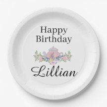 Wildflower Tea Party Verjaardag Bloemen borden