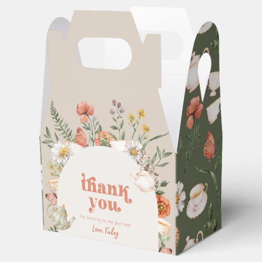 Wildflower Tea Party Verjaardag Favoriet Dozen Bedankdoosjes (Geopend)