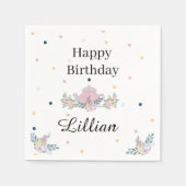 Wildflower Tea Party verjaardagsfeest bloemenserve Servet (Voorkant)