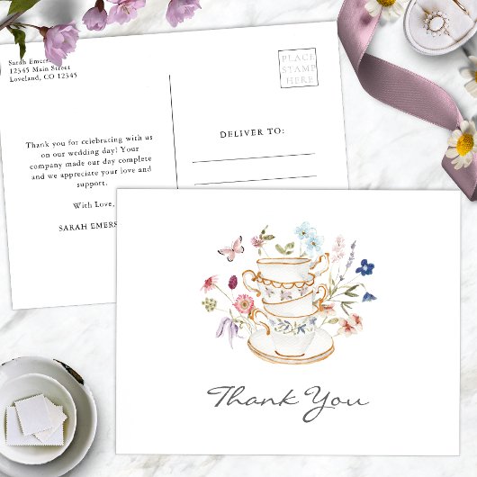 Wildflower Tea Party Vrijgezellenfeest Briefkaart