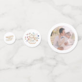 Wildflower Tea Party Vrijgezellenfeest Foto Confetti (Achterkanten)